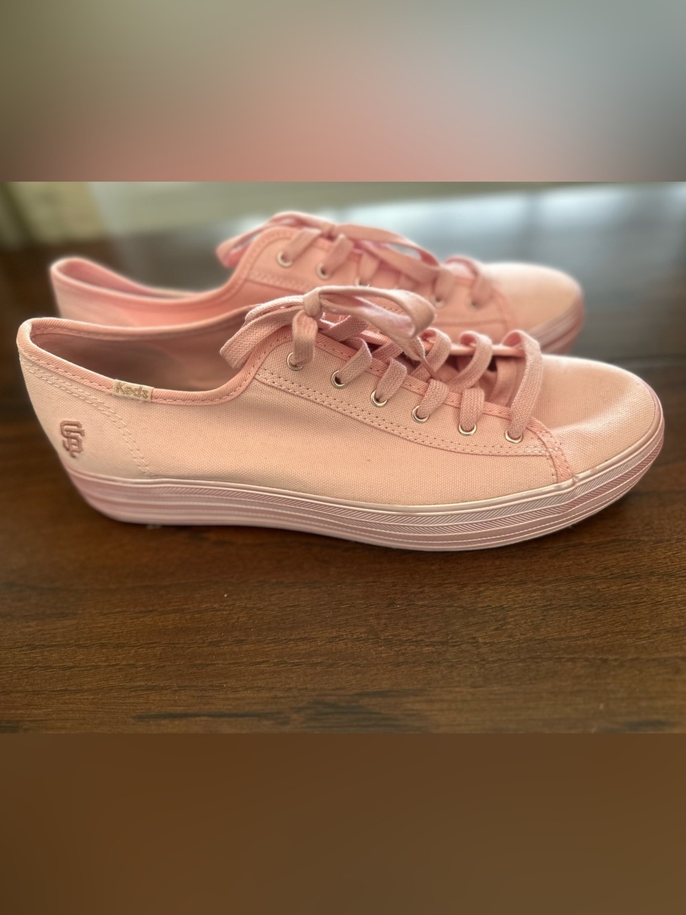 Keds Pink Low-Top Canvas Platform Sneakers 10M